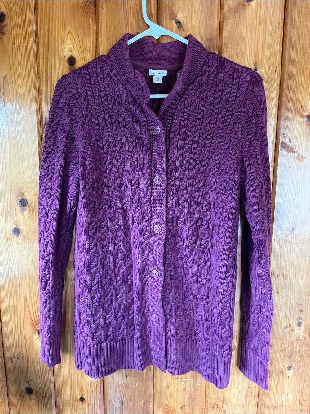XS Purple L.L. Bean Cardigan
